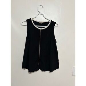 Lilla P‎ Black Sleeveless Top With Contrast Neckline Women's Size Small